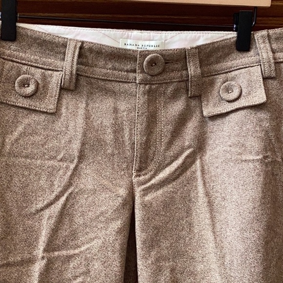 Banana Republic brown wool blend wide leg cropped pants. Women’s size 4 - Picture 3 of 16